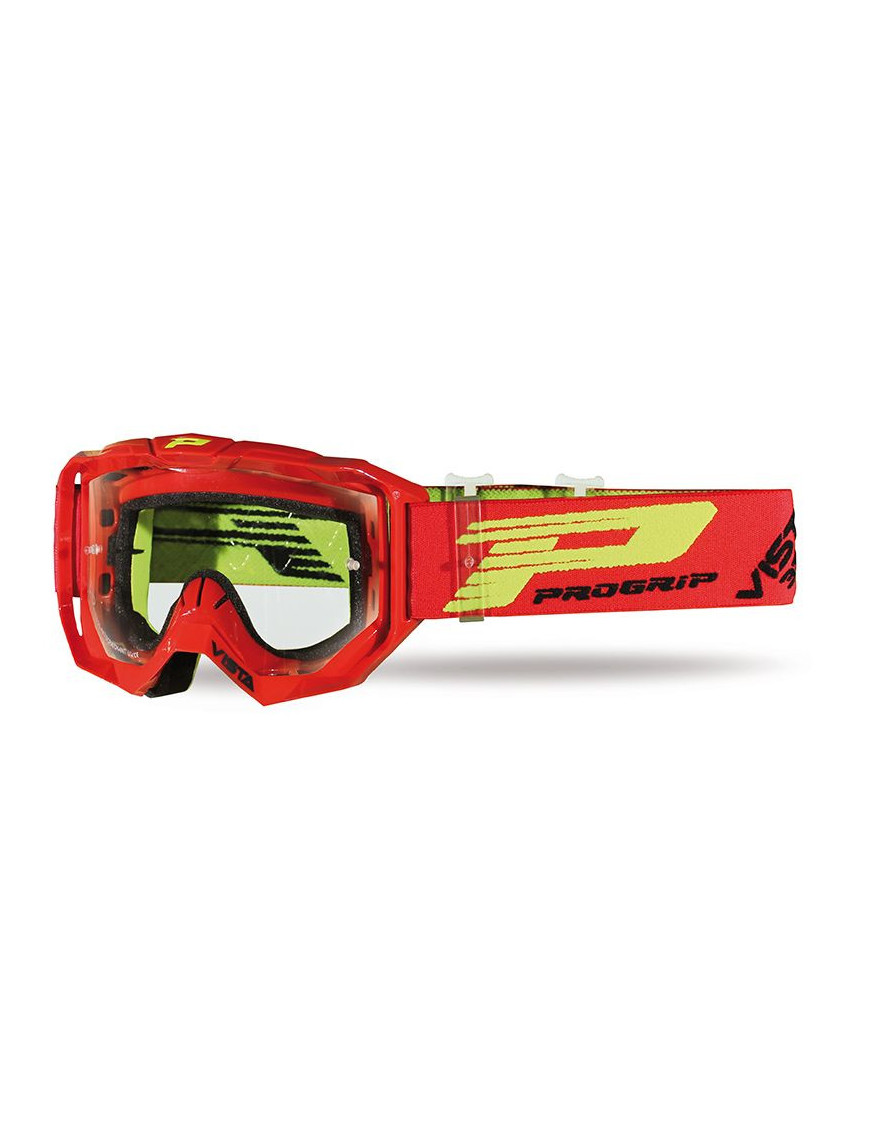 Óculos PROGRIP 3303-107 Vermelho + Lente Transparente + Tear-Off