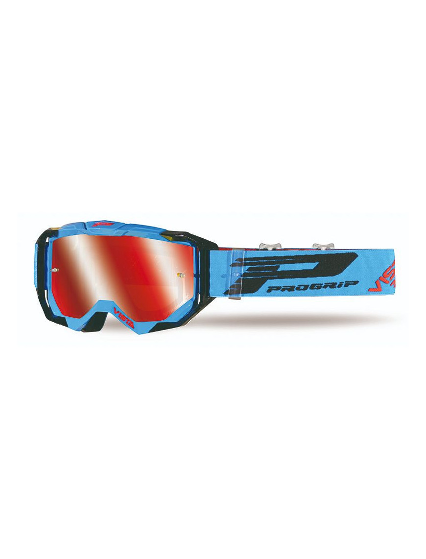 Óculos PROGRIP 3303-248 Vermelho, Azul Turquesa e Preto + Lente Espelhada Vermelha + Lente Transparente + Tear-Off