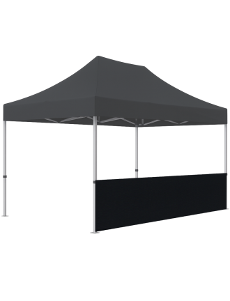 Lateral meia altura preta para tenda 4,5 metros