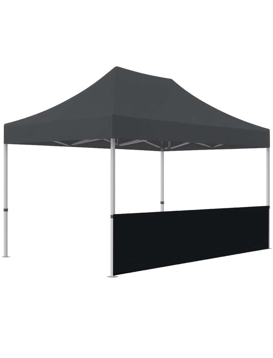 Lateral meia altura preta para tenda 4,5 metros